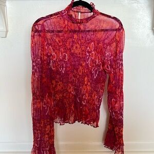 Free People, sz L, bright Red’s, stitching undone back top right see last photo